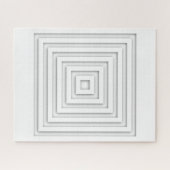 白い正方形の幾何学的 ジグソーパズル (横)