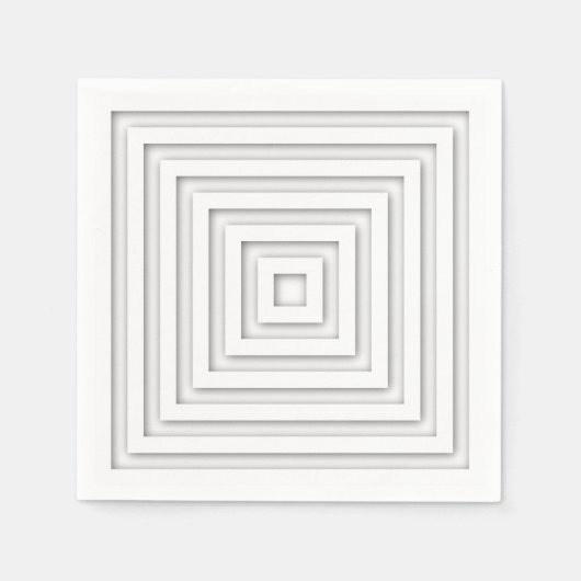 白い正方形の幾何学的 スタンダードカクテルナプキン (正面)