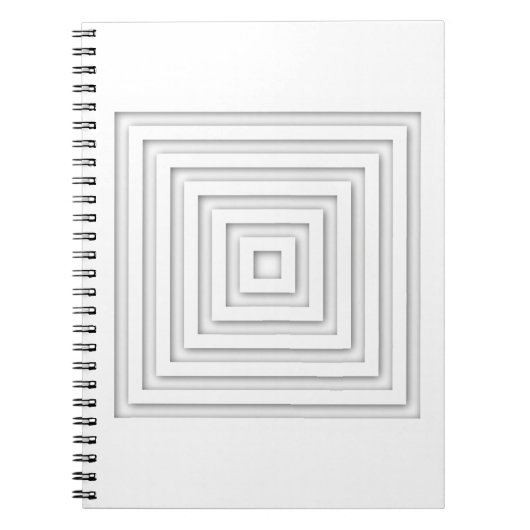 白い正方形の幾何学的 ノートブック (正面)