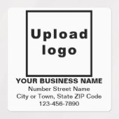 白い正方形の粘着ラベルにビジネスブランド ラベル (デザイン1)