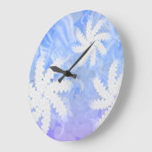 白い歯のスマイル花スピン歯医者の壁時計 ラージ壁時計 (傾斜)