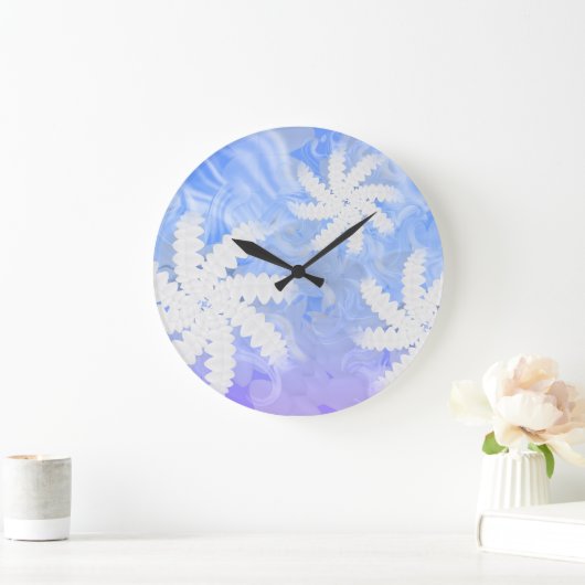 白い歯のスマイル花スピン歯医者の壁時計 ラージ壁時計 (ホーム)