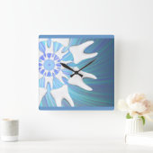 白い歯の円形の回転の歯科医の柱時計 スクエア壁時計 (ホーム)