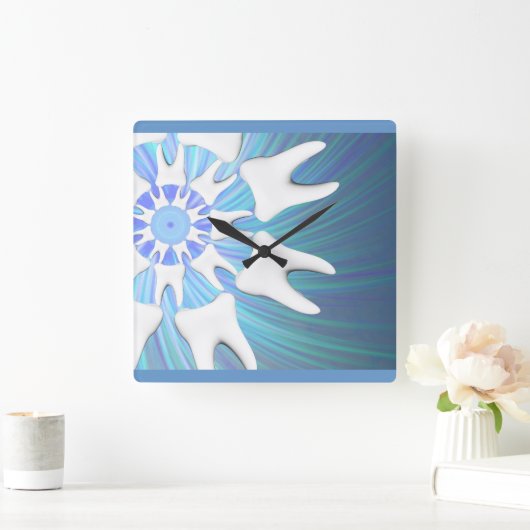 白い歯の円形の回転の歯科医の柱時計 スクエア壁時計 (ホーム)