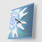 白い歯の円形の回転の歯科医の柱時計 スクエア壁時計 (傾斜)