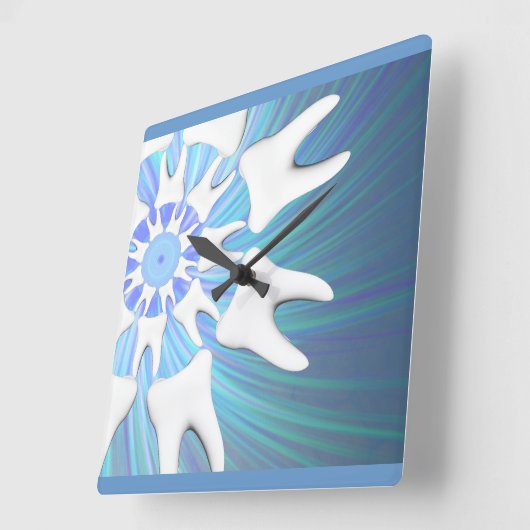白い歯の円形の回転の歯科医の柱時計 スクエア壁時計 (傾斜)