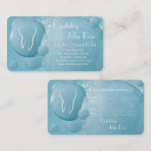 白い歯エレガントが歯科の名刺を泡立てる 予約カード (正面/裏面)