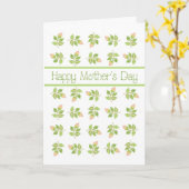 白い母の日のかわいらしいピンクのバラのつぼみ カード (黄色い花)