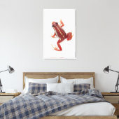 白い毒ストライプののダーツカエル キャンバスプリント (インサイチュ (寝室))