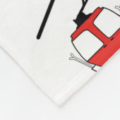 白い毛布の上に赤と緑のゴンドラ フリースブランケット (角)