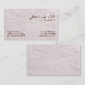 白い毛皮の質の花屋の名刺 名刺 (正面/裏面)