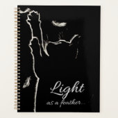 白い毛羽の黒い猫 プランナー手帳 (正面)