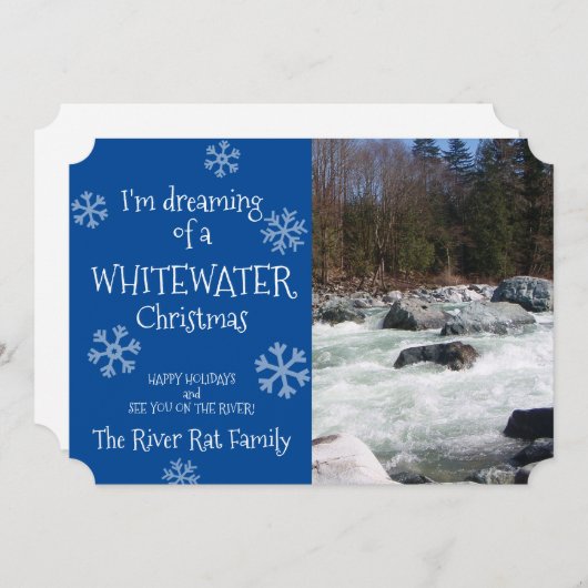 白い水で飾ったクリスマス·フォトカードの夢を見る 招待状 (正面/裏面)