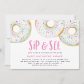 白い水の色のドーナツ散水と見る 招待状 (正面)