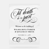 白い水の色Til死は私たちパーツウェルカム アクリルサイン (正面)