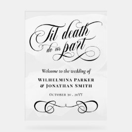 白い水の色Til死は私たちパーツウェルカム アクリルサイン