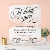 白い水の色Til死は私たちパーツウェルカム アクリルサイン (ウェディング)