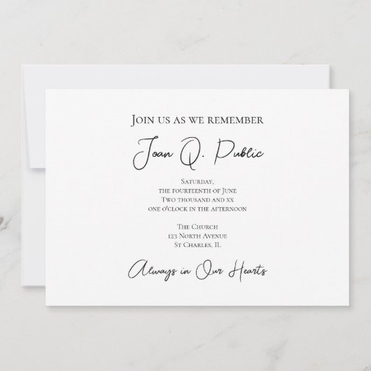 白い水ゆり水の色のお祝いの生活 招待状 (裏面)