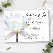 白い水ゆり水の色のお祝いの生活 招待状