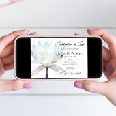 白い水ゆり水の色のお祝いの生活 招待状