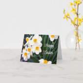 白い水仙のイースター ホリデー カード (黄色い花)