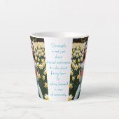 白い水仙の妖精 カフェラテマグ (正面)