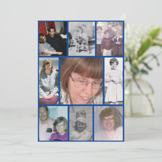 白い水仙を愛する思い出9年記念写真 招待状 (スタンド正面)