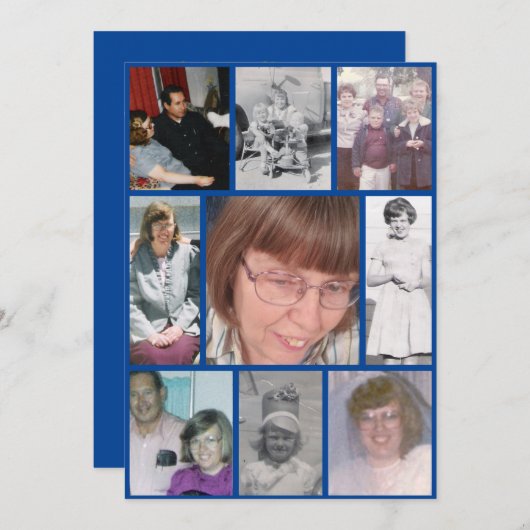 白い水仙を愛する思い出9年記念写真 招待状 (正面/裏面)