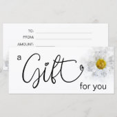 *~* 白い水彩のデイジーのハート ミニマリスト ガーリー (正面/裏面)