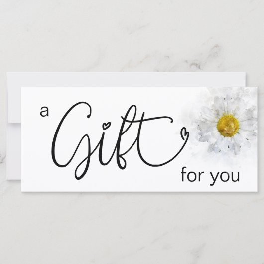 *~* 白い水彩のデイジーのハート ミニマリスト ガーリー (正面)