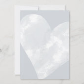 白い水彩のハートは幸せに満ちて グレー 招待状 (裏面)