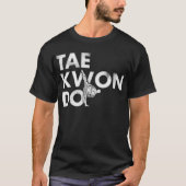 白い水彩画のテコンドータイポグラフィーデザイン Tシャツ (正面)