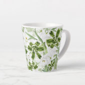 白い水彩花2 カフェラテマグ (右アングル)