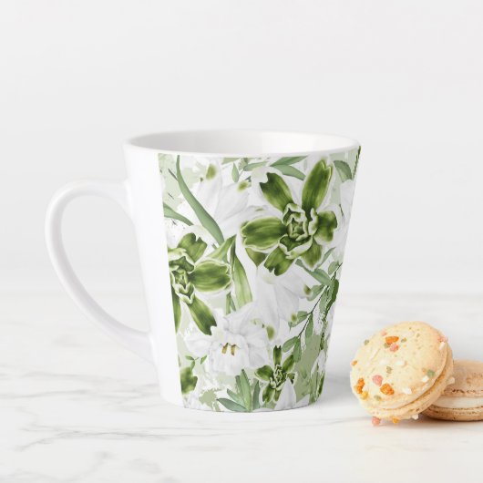 白い水彩花2 カフェラテマグ (インサイチュ)