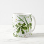 白い水彩花2 コーヒーマグカップ (正面右)