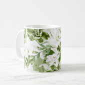 白い水彩花2 コーヒーマグカップ (正面左)