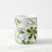 白い水彩花2 コーヒーマグカップ (中央)