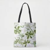 白い水彩花2 トートバッグ (正面)