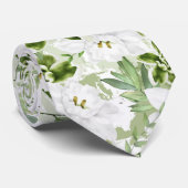 白い水彩花2 ネクタイ (ロール)