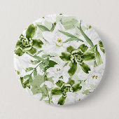 白い水彩花2 缶バッジ (正面)