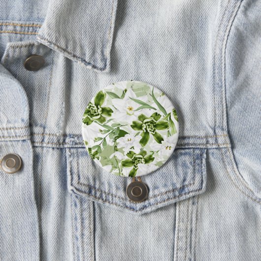 白い水彩花2 缶バッジ (インサイチュ)