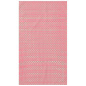 白い水玉と漫画の蝶リボン付きピンク テーブルクロス (正面)