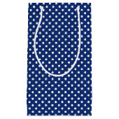 白い水玉模様が付いているパターン スモールペーパーバッグ (正面)