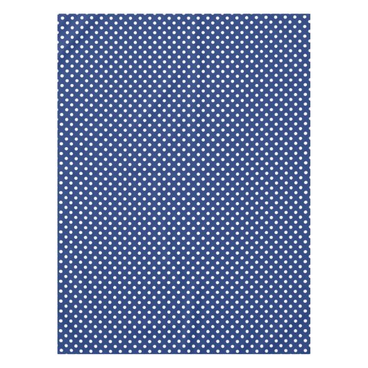 白い水玉模様が付いているパターン テーブルクロス (正面)