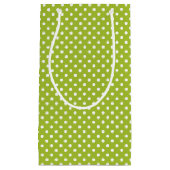 白い水玉模様が付いている春パターン スモールペーパーバッグ (正面)