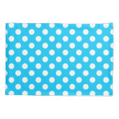 白い水玉模様が青 枕カバー (裏面)