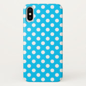 白い水玉模様が青 Case-Mate iPhoneケース (裏面)
