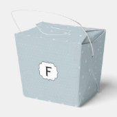 白い水玉模様で青淡い色の枠のモノグラム フェイバーボックス (裏面サイド)