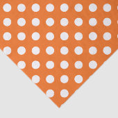 白い水玉模様のティッシュペーパーを持つオレンジ 薄葉紙 (詳細)