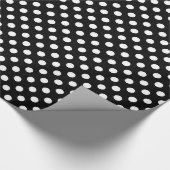 白い水玉模様の包装紙との黒 ラッピングペーパー (角)